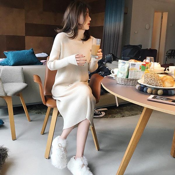 one-piece knit dress women autumn winter turtleneck knitted sweater dress 2020 vintage turtleneck lazy style pullover midi, Black;gray
one-piece knit dress women autumn winter turtleneck knitted sweater dress 2020 vintage turtleneck lazy style pullover midi, Black;gray