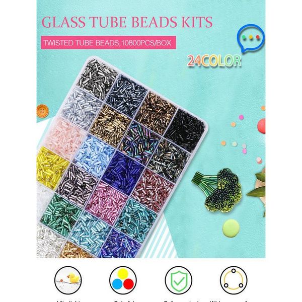 24 colors glass tube beads kits jewelry beads twisted tube beads fit jewelry making diy bracelet necklace craft 1080 qylxbr, Black;white
24 colors glass tube beads kits jewelry beads twisted tube beads fit jewelry making diy bracelet necklace craft 1080 qylxbr, Black;white