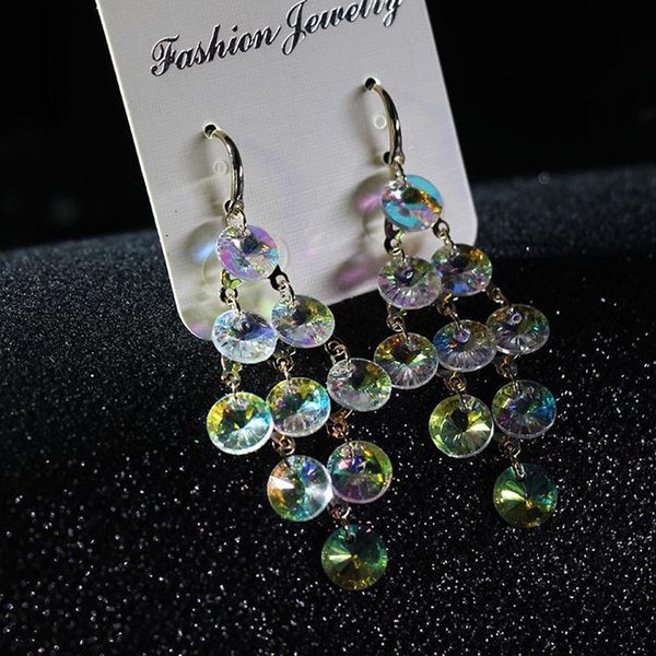 fashion shiny earrings long crystal women earrings bridal wedding accessories women fashion jewelry, Silver