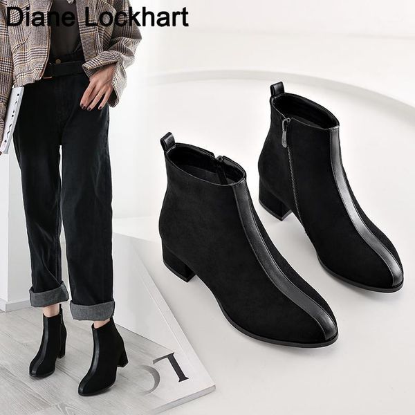 boots women comfy square high heel ankle fashion pointed toe zipper women's autumn winter ladies shoes 2021 spring1, Black
boots women comfy square high heel ankle fashion pointed toe zipper women's autumn winter ladies shoes 2021 spring1, Black
