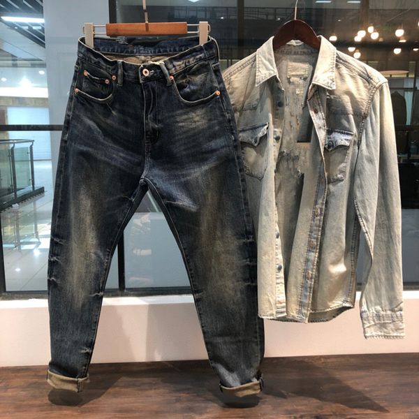 new mens designer luxury washed vintage pencil pants jeans slim skinny holes jeans hip hop mens skin-friendly denim pants, Blue
new mens designer luxury washed vintage pencil pants jeans slim skinny holes jeans hip hop mens skin-friendly denim pants, Blue