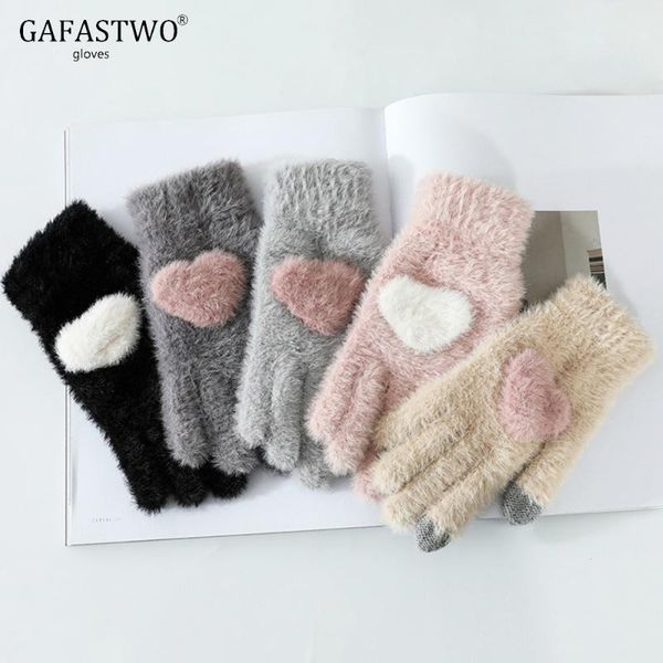 women gloves winter plus velvet touch screen fashion love pattern imitation mink down outdoor cycling finger warm knit gloves, Blue;gray
women gloves winter plus velvet touch screen fashion love pattern imitation mink down outdoor cycling finger warm knit gloves, Blue;gray