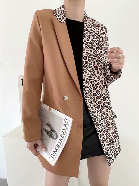 fashion autumn and winter new loose versatile blazer leopard print patchwork women's blazer 2020 double-breasted v-neck lapel, White;black
fashion autumn and winter new loose versatile blazer leopard print patchwork women's blazer 2020 double-breasted v-neck lapel, White;black