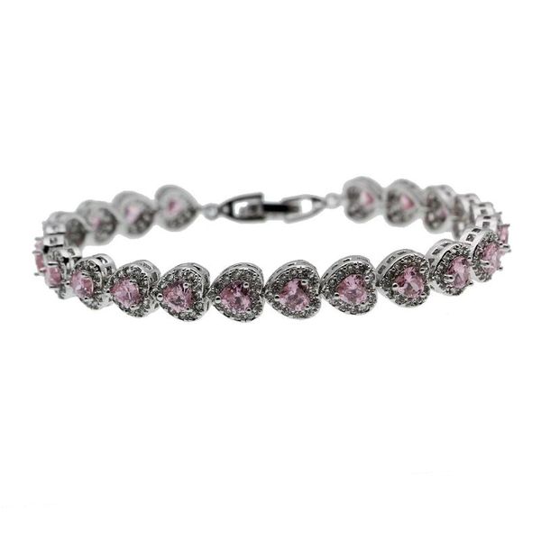hermosa jewelry exquisite pink heart-shaped tennis bracelet silver color bracelets 7 inch qa68, Black
hermosa jewelry exquisite pink heart-shaped tennis bracelet silver color bracelets 7 inch qa68, Black