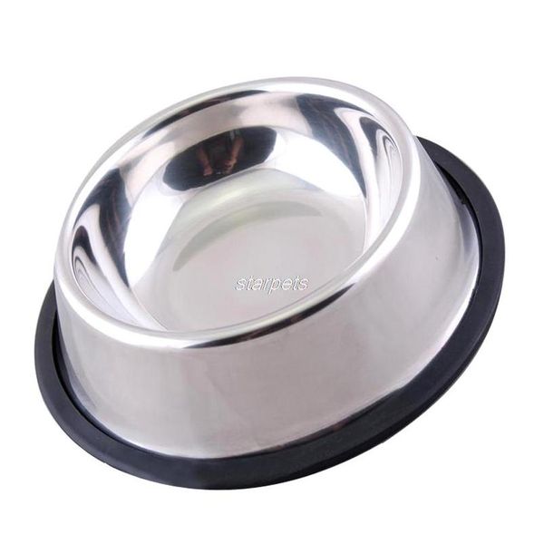 6 sizes stainless steel no-slip pet puppy cat dog food or drink water bowl sqciax