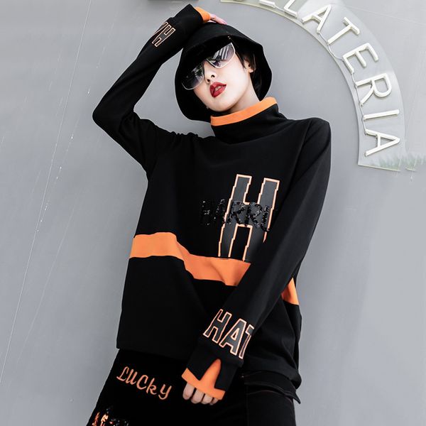 new winter designer punk-style women t-shirts ladies striped turtleneck high tshirts sequins printed clothes 09fv, White
new winter designer punk-style women t-shirts ladies striped turtleneck high tshirts sequins printed clothes 09fv, White