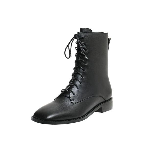 genuine leather women's ankle boots back zipper square toe low thick heels boots autumn working party shoes woman, Black
genuine leather women's ankle boots back zipper square toe low thick heels boots autumn working party shoes woman, Black