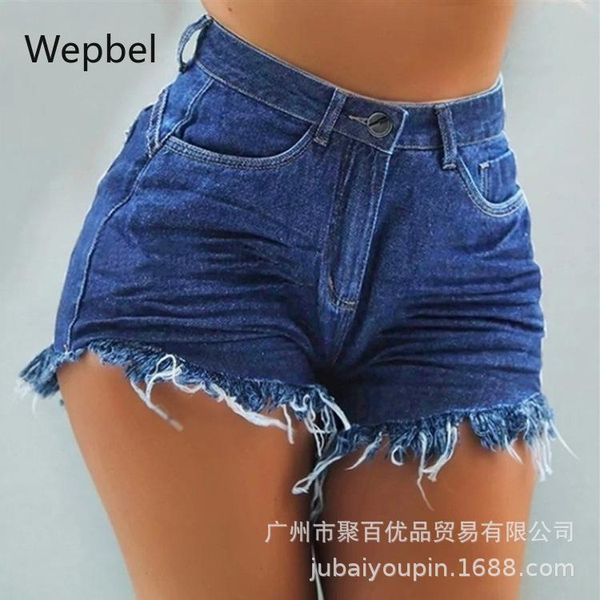 women's jeans wepbel high waist plus size tassled ripped shorts denim short pants washed trousers, Blue
women's jeans wepbel high waist plus size tassled ripped shorts denim short pants washed trousers, Blue