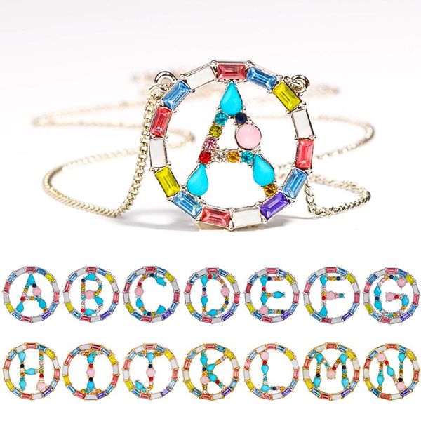 pendant necklaces exquisite alphabet women necklace round crystal colorful 26 english letter name fashion jewelry, Silver
pendant necklaces exquisite alphabet women necklace round crystal colorful 26 english letter name fashion jewelry, Silver