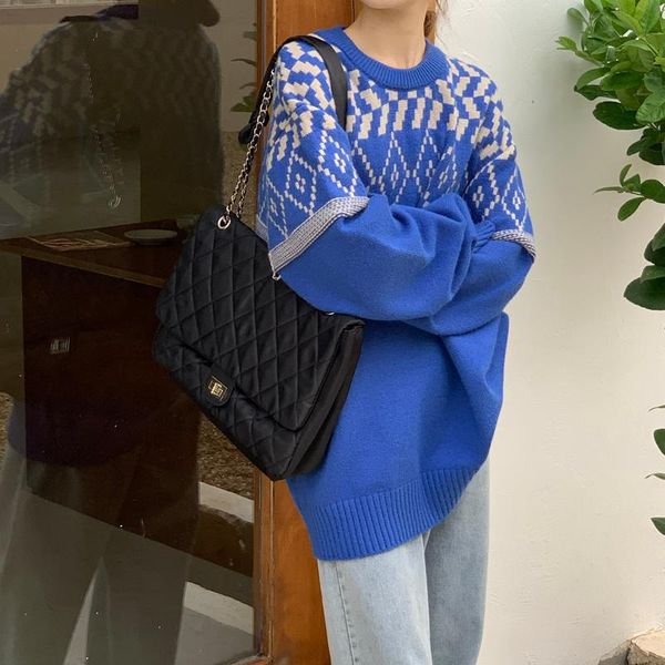 fashion thick warm vintage print sweater women new autumn winter elegant formal knitted pullovers and sweaters, White;black
fashion thick warm vintage print sweater women new autumn winter elegant formal knitted pullovers and sweaters, White;black