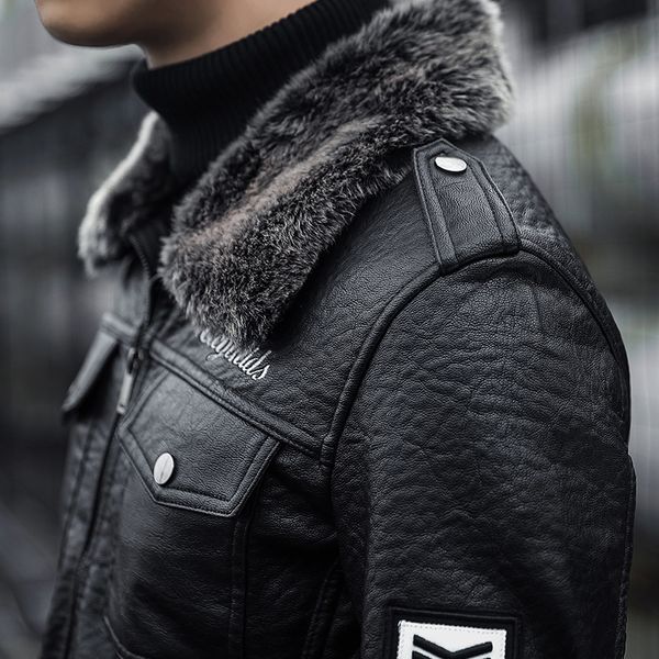 2020 autumn winter men's leather fashions warm velvet streetwear casual jacket youth plus size m-4xl gout transport rqsf, Black
2020 autumn winter men's leather fashions warm velvet streetwear casual jacket youth plus size m-4xl gout transport rqsf, Black