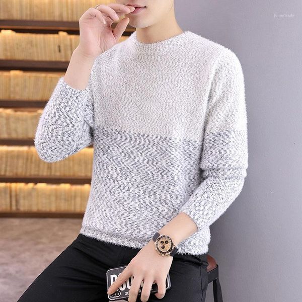 men's sweaters trendy fur patchwork men slim sweater fashion round neck soft warm christmas autumn winter clothes pullover1, White;black
men's sweaters trendy fur patchwork men slim sweater fashion round neck soft warm christmas autumn winter clothes pullover1, White;black