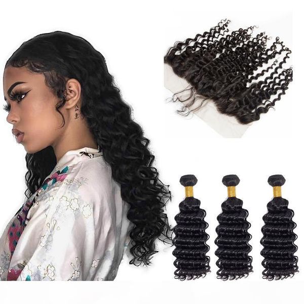 deep wave virgin human hair bundles with closure natural color double weft brazilian deep wave remy human hair bundles with 13x4 closure, Black;brown
deep wave virgin human hair bundles with closure natural color double weft brazilian deep wave remy human hair bundles with 13x4 closure, Black;brown