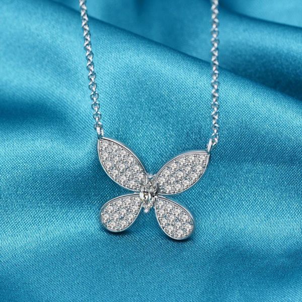 925 sterling silver butterfly series pendant cross chain necklace flashes full of diamonds exquisite jewelry for women's party
925 sterling silver butterfly series pendant cross chain necklace flashes full of diamonds exquisite jewelry for women's party