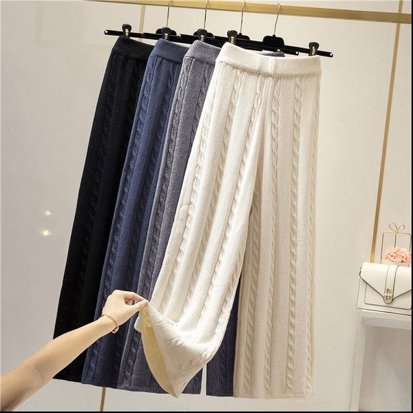warm soft knitted wide leg twist pants womens autumn 2020 winter thick warm knitted loose wool pants for womens casual pants, Black;white
warm soft knitted wide leg twist pants womens autumn 2020 winter thick warm knitted loose wool pants for womens casual pants, Black;white