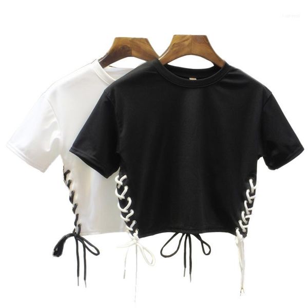 wholesale- hip hop female t-shirta side split bandage crop summer style unique style exposed navel t-shirts women tee shirt femme11, White
wholesale- hip hop female t-shirta side split bandage crop summer style unique style exposed navel t-shirts women tee shirt femme11, White