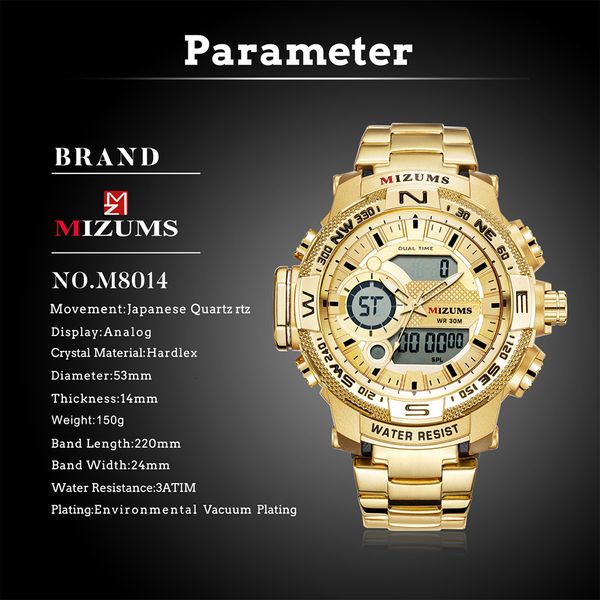 relogio masculino mizums мужчины спортивные наручные часы золотые военные кварцевые часы стальная водонепроницаемый двойной дуальный дисплей, Slivery;brown
relogio masculino mizums мужчины спортивные наручные часы золотые военные кварцевые часы стальная водонепроницаемый двойной дуальный дисплей, Slivery;brown
