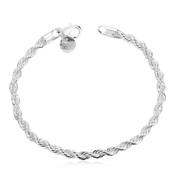 link, chain flash twisted rope bracelet lady charm silver-color women fashion 4mm wedding gifts bangle, Black
link, chain flash twisted rope bracelet lady charm silver-color women fashion 4mm wedding gifts bangle, Black