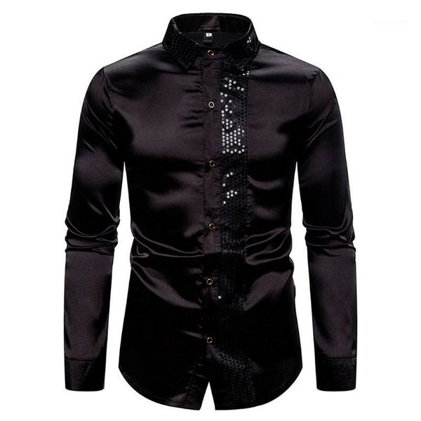 men's dress shirts explosive shirt men's autumn and winter nightclub show hosting lapel collar long sleeve shirt are you sure not, White;black
men's dress shirts explosive shirt men's autumn and winter nightclub show hosting lapel collar long sleeve shirt are you sure not, White;black