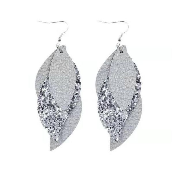 s1164 fashion jewelry sequins multi layer pu leather earrings faux leather sqcbew queen66, Silver
s1164 fashion jewelry sequins multi layer pu leather earrings faux leather sqcbew queen66, Silver