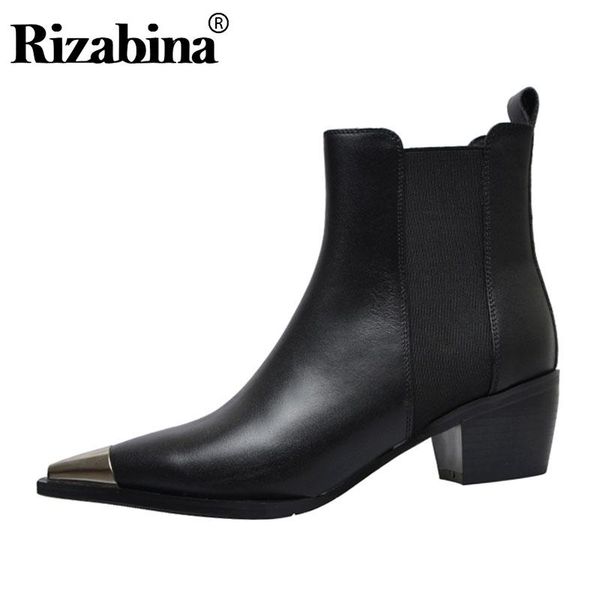 boots rizabina women real leather ankle fashion pointed toe winter shoes low heel office lady footwear size 34-39, Black
boots rizabina women real leather ankle fashion pointed toe winter shoes low heel office lady footwear size 34-39, Black