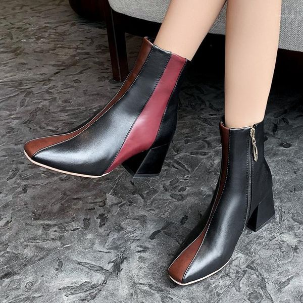 lapolaka new large sizes 48 square heels fashionable elegant patchwork office ladies winter woman shoes ankle boots1, Black
lapolaka new large sizes 48 square heels fashionable elegant patchwork office ladies winter woman shoes ankle boots1, Black