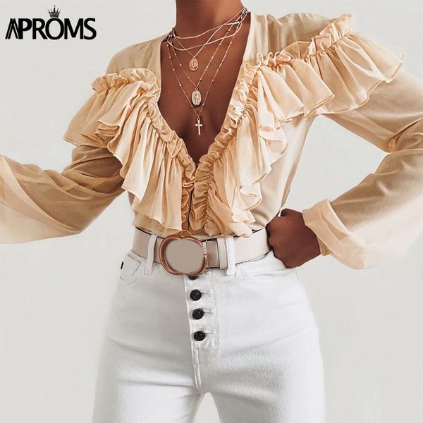 aproms deep vneck ruffles mesh bodysuit cool girls long sleeve slim fit romper jumpsuit streetwear for women clothing y200401, Black;white
aproms deep vneck ruffles mesh bodysuit cool girls long sleeve slim fit romper jumpsuit streetwear for women clothing y200401, Black;white