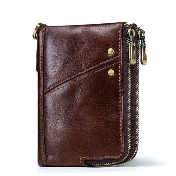 retro fashion genuine leather men anti-theft wallets multi-function double zipper cowhide wallets vintage casual short1, Red;black
retro fashion genuine leather men anti-theft wallets multi-function double zipper cowhide wallets vintage casual short1, Red;black