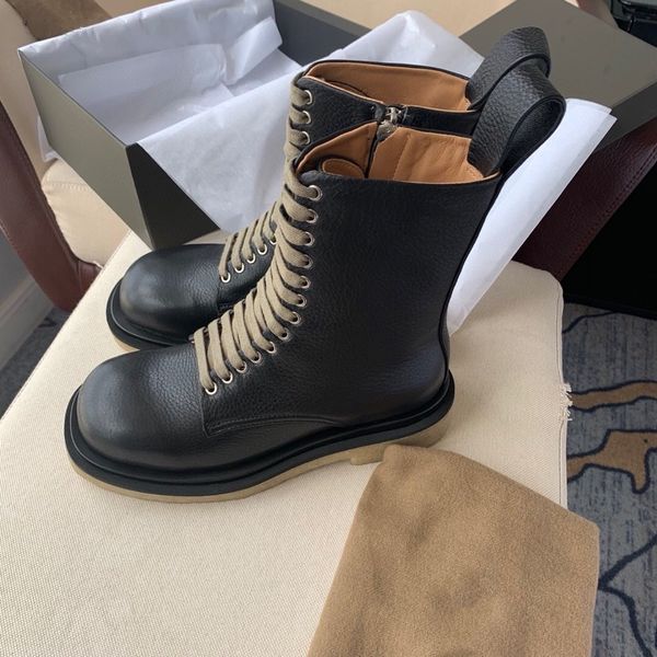british style new ladies mid tube thicksoled classic army green leather autumn and winter allmatch boots, Black
british style new ladies mid tube thicksoled classic army green leather autumn and winter allmatch boots, Black