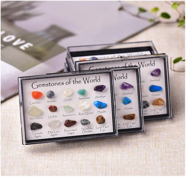 1set natural crystal stone 15 in 1 rock mineral specimen teaching specimens jaspery gift box healing stone gifts for qylgxm, Black
1set natural crystal stone 15 in 1 rock mineral specimen teaching specimens jaspery gift box healing stone gifts for qylgxm, Black
