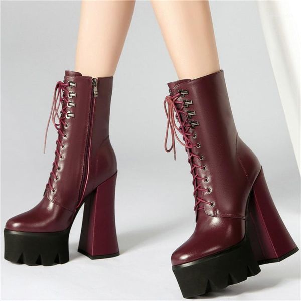 2021 shoes women lace up genuine leather high heel motorcycle boots female high round toe chunky platform pumps casual shoes1, Black
2021 shoes women lace up genuine leather high heel motorcycle boots female high round toe chunky platform pumps casual shoes1, Black