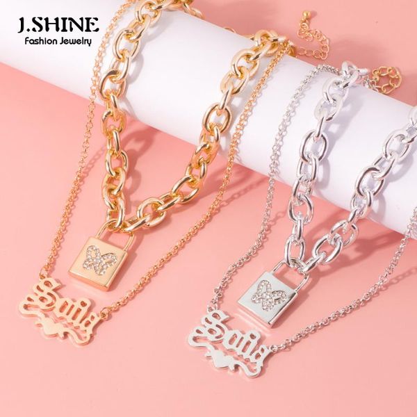 chains jshine fashion decoration double layer rhinestone butterfly lock letter pendant necklace clavicle choker chain statement jewelry, Silver
chains jshine fashion decoration double layer rhinestone butterfly lock letter pendant necklace clavicle choker chain statement jewelry, Silver