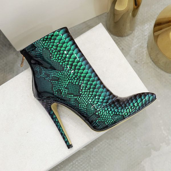 woman python ankle patent leather high heels pointed to motorcycle ladies night stage boots more size 5snb, Black
woman python ankle patent leather high heels pointed to motorcycle ladies night stage boots more size 5snb, Black