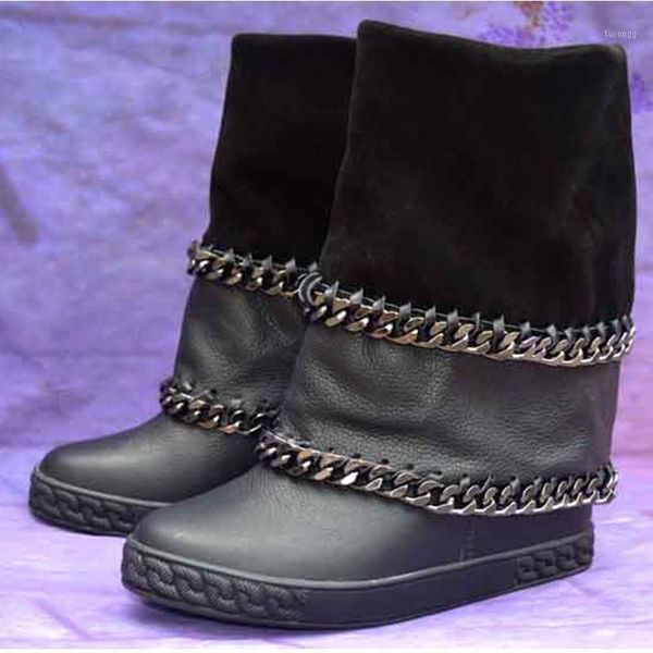 bottes femme winter ankle boots for women black leather metal chain botas height increasing platform cowboy boots ladies shoes1
bottes femme winter ankle boots for women black leather metal chain botas height increasing platform cowboy boots ladies shoes1