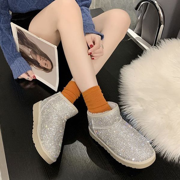 lucyever luxury strass flatfoot snowboots women's warm winter teddy woman shoe slithering on platform shoes p9ug, Black
lucyever luxury strass flatfoot snowboots women's warm winter teddy woman shoe slithering on platform shoes p9ug, Black