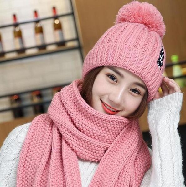 40# women's winter hat scarf set wool knitted hat female fur pompom hats for women lady bonnet thick warm ski cap collar, Black
40# women's winter hat scarf set wool knitted hat female fur pompom hats for women lady bonnet thick warm ski cap collar, Black
