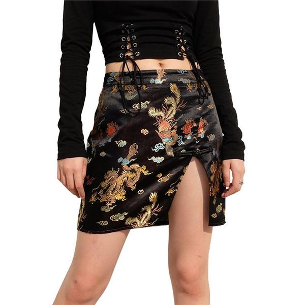 xingqing women's bodycon mini skirt vintage dragon embroidery high waist split hem pencil skirt vintage skirts streetwear, Black
xingqing women's bodycon mini skirt vintage dragon embroidery high waist split hem pencil skirt vintage skirts streetwear, Black