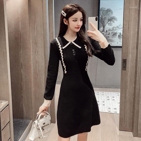 coigarsam fashion full sleeve women one-piece dress korean knitting dresses black 200591, Black;gray
coigarsam fashion full sleeve women one-piece dress korean knitting dresses black 200591, Black;gray