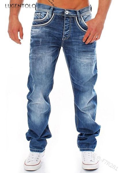 lugentolo men jeans loose fashion solid denim straight pocket casual simple men's all-match long jeans, Blue
lugentolo men jeans loose fashion solid denim straight pocket casual simple men's all-match long jeans, Blue