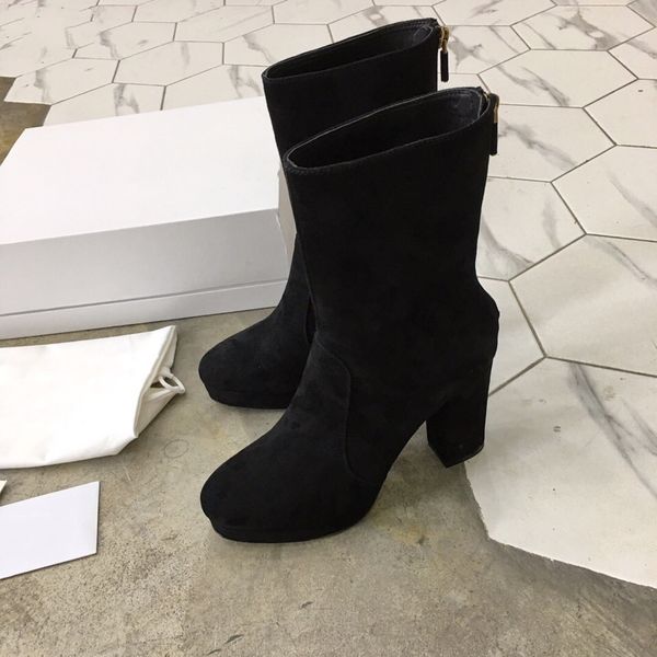 autumn and winter classic pure black suede fashion small thick heel 3 cm round head elastic zipper temperament boots
autumn and winter classic pure black suede fashion small thick heel 3 cm round head elastic zipper temperament boots