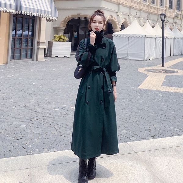 2021 new trench female coat spring new autumn sewing contrast colour long double style breasted lace jacket 2n fenb, Black;brown
2021 new trench female coat spring new autumn sewing contrast colour long double style breasted lace jacket 2n fenb, Black;brown