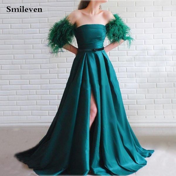 party dresses smileven fashion feather prom dark green high side split evening dress custom made long sleeve formal gowns1, White;black
party dresses smileven fashion feather prom dark green high side split evening dress custom made long sleeve formal gowns1, White;black