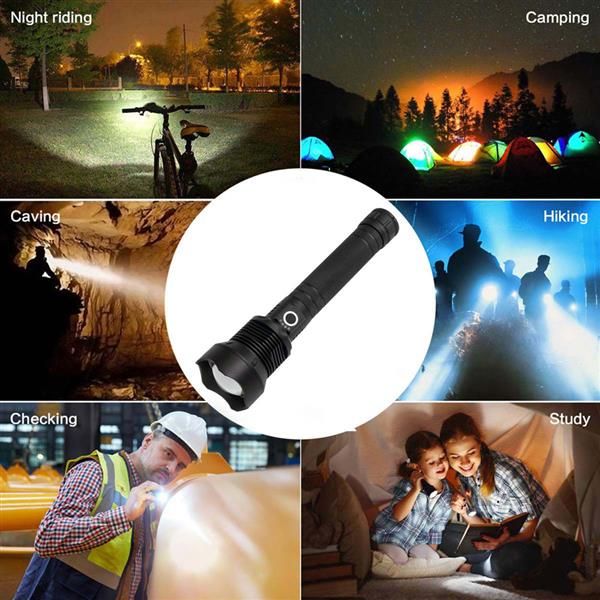 High-power Micro Usb Led 30w Telescopic Zoom Rechargeable Flashlight Suitable For Camping, Climbing, Night Riding, Caving Torches