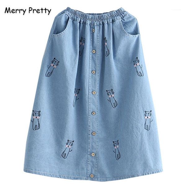 merry pretty women's denim skirts cartoon cat embroidery blue straight skirt 2020 autumn hight waist pocket casual jean skirt1, Black
merry pretty women's denim skirts cartoon cat embroidery blue straight skirt 2020 autumn hight waist pocket casual jean skirt1, Black