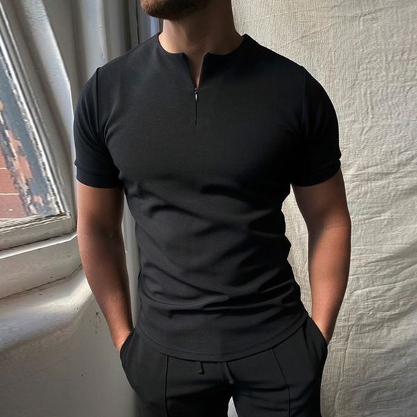 men's short sved polo shirt, british casual t-shirt, retro solid zipper, round neck, fashion, summer 2021, White;black
men's short sved polo shirt, british casual t-shirt, retro solid zipper, round neck, fashion, summer 2021, White;black