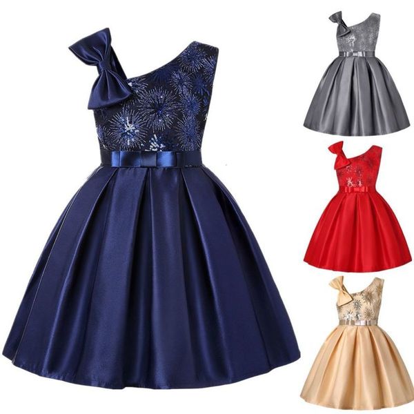 high 2019 new grade skirt middle school children's evening girls sequin drs, Red;yellow
high 2019 new grade skirt middle school children's evening girls sequin drs, Red;yellow
