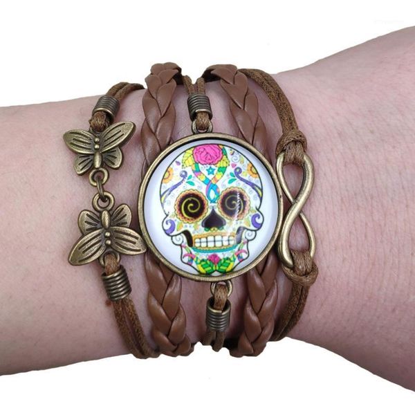 2020 multilayer creative skull leather bracelet style punk brown/black/white round time gem women party gift at013-0241, Golden;silver
2020 multilayer creative skull leather bracelet style punk brown/black/white round time gem women party gift at013-0241, Golden;silver