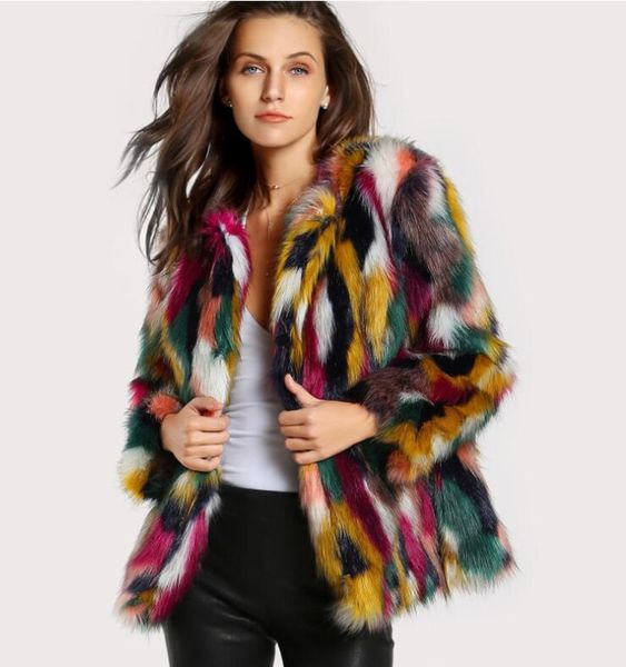 european and american colored woolen coat faux fur round collarless coat imitated fox fur winter warm mink fur coat, Black
european and american colored woolen coat faux fur round collarless coat imitated fox fur winter warm mink fur coat, Black