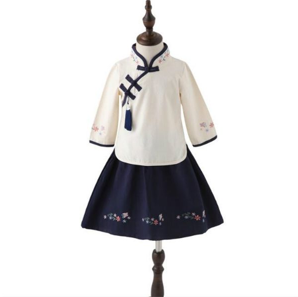 girls chinese style embroidery skirt set tunic clothing size110cm navy skirt, Black;white
girls chinese style embroidery skirt set tunic clothing size110cm navy skirt, Black;white