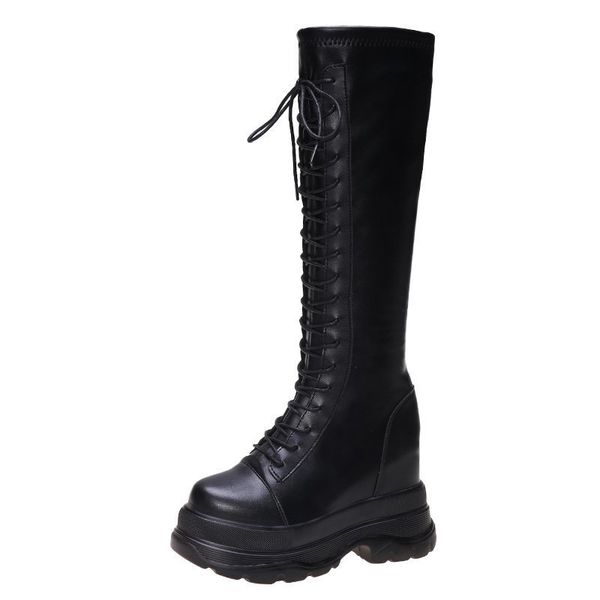 2021 the new fashion cross belts super heels leather from female platform knee boots high punk woman tall shoes growing gelo, Black
2021 the new fashion cross belts super heels leather from female platform knee boots high punk woman tall shoes growing gelo, Black